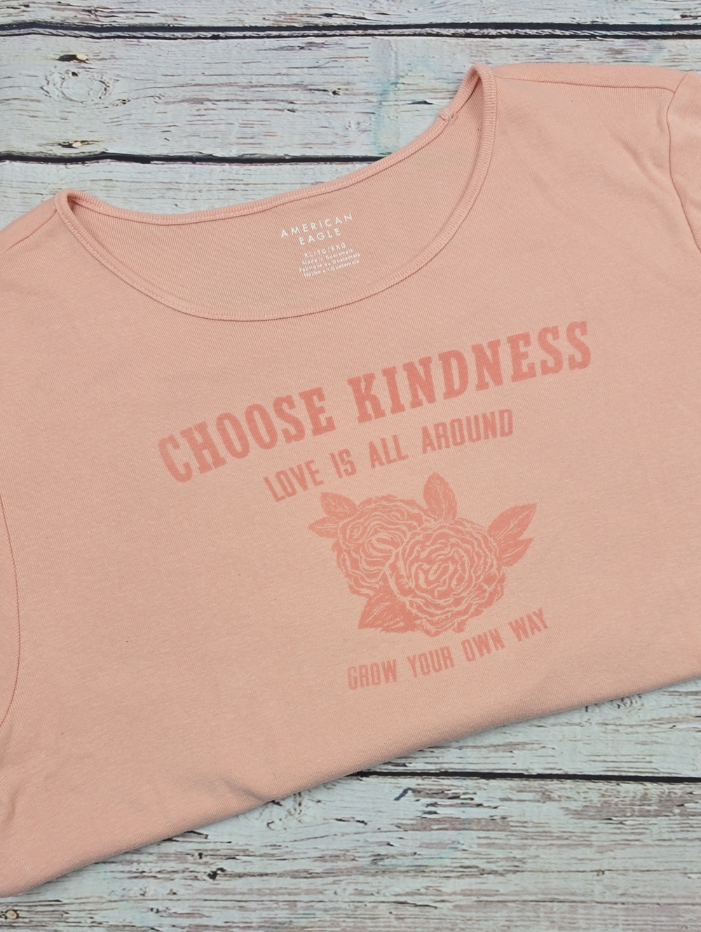 American Eagle Outfitters Peach Graphic 'Choose Kindness' Tee